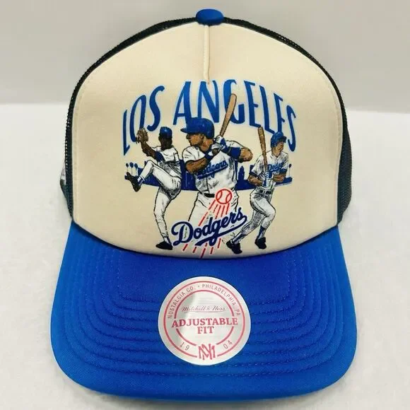 Mitchell & Ness Los Angeles Dodgers 60 Years Trucker Snap‎ Hat Adjustable White - Picture 2 of 6